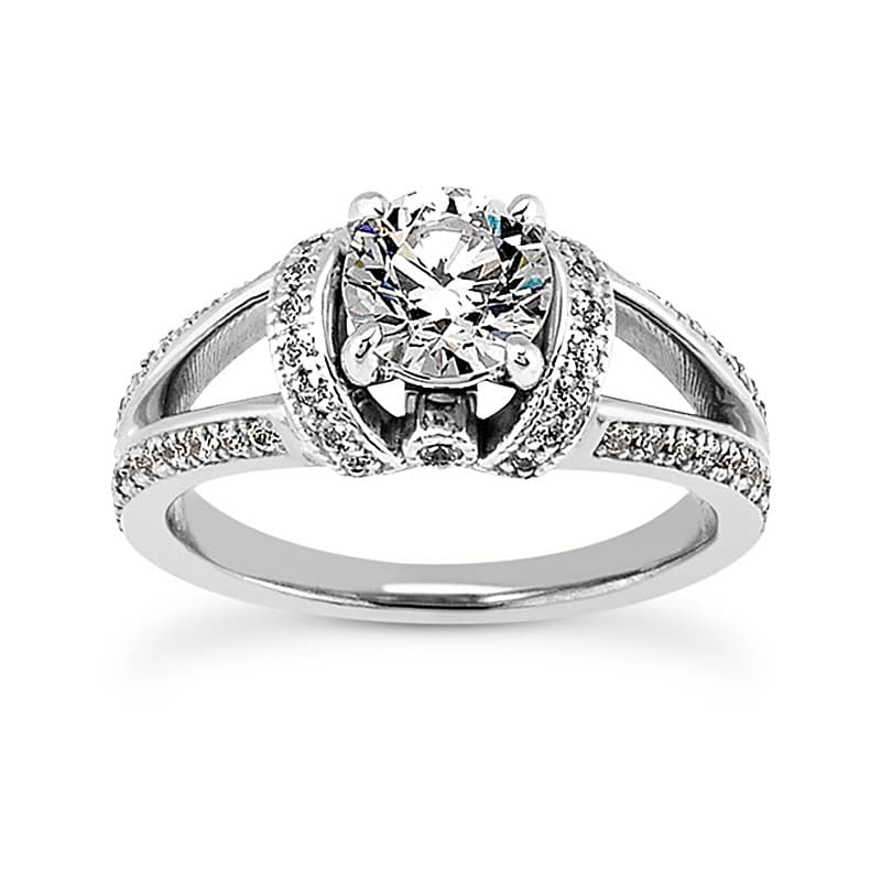Ladies 14KT White Gold Platinum Fancy Engagement Set ENS2218-1.50-A