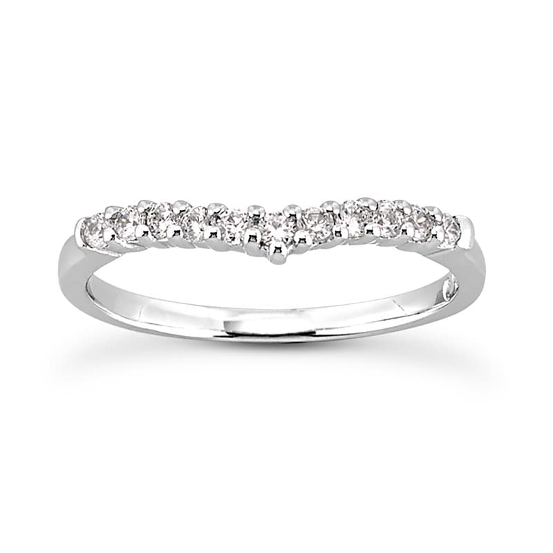Ladies 14KT White Gold Platinum Diamond Wedding Band WB5303