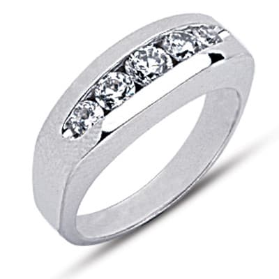 Mens 14KT White Gold Platinum Wedding Band MR1392