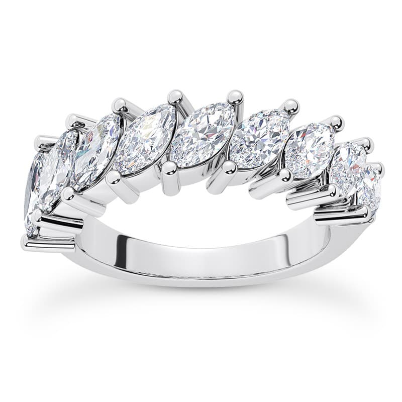 Ladies 14KT White Gold Platinum Diamond Wedding Band WB5418