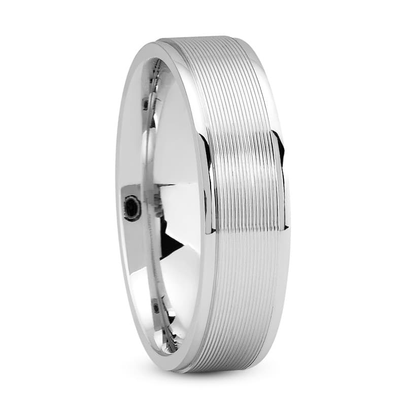Mens 14KT White Gold Platinum Traditional Wedding Band M224