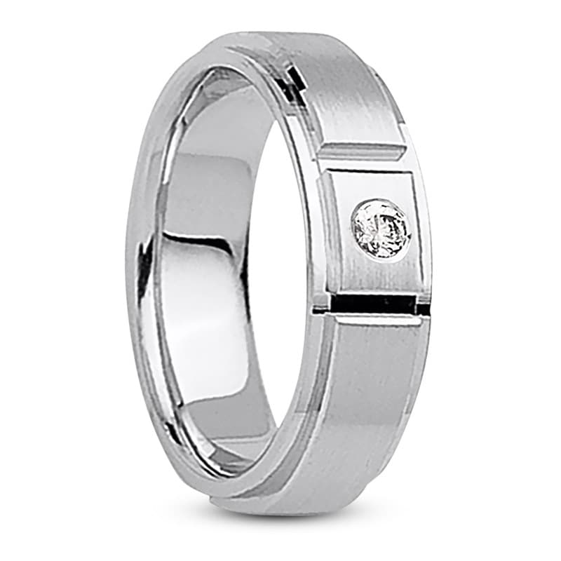 Ladies 14KT White Gold Platinum Traditional Wedding Band db1032