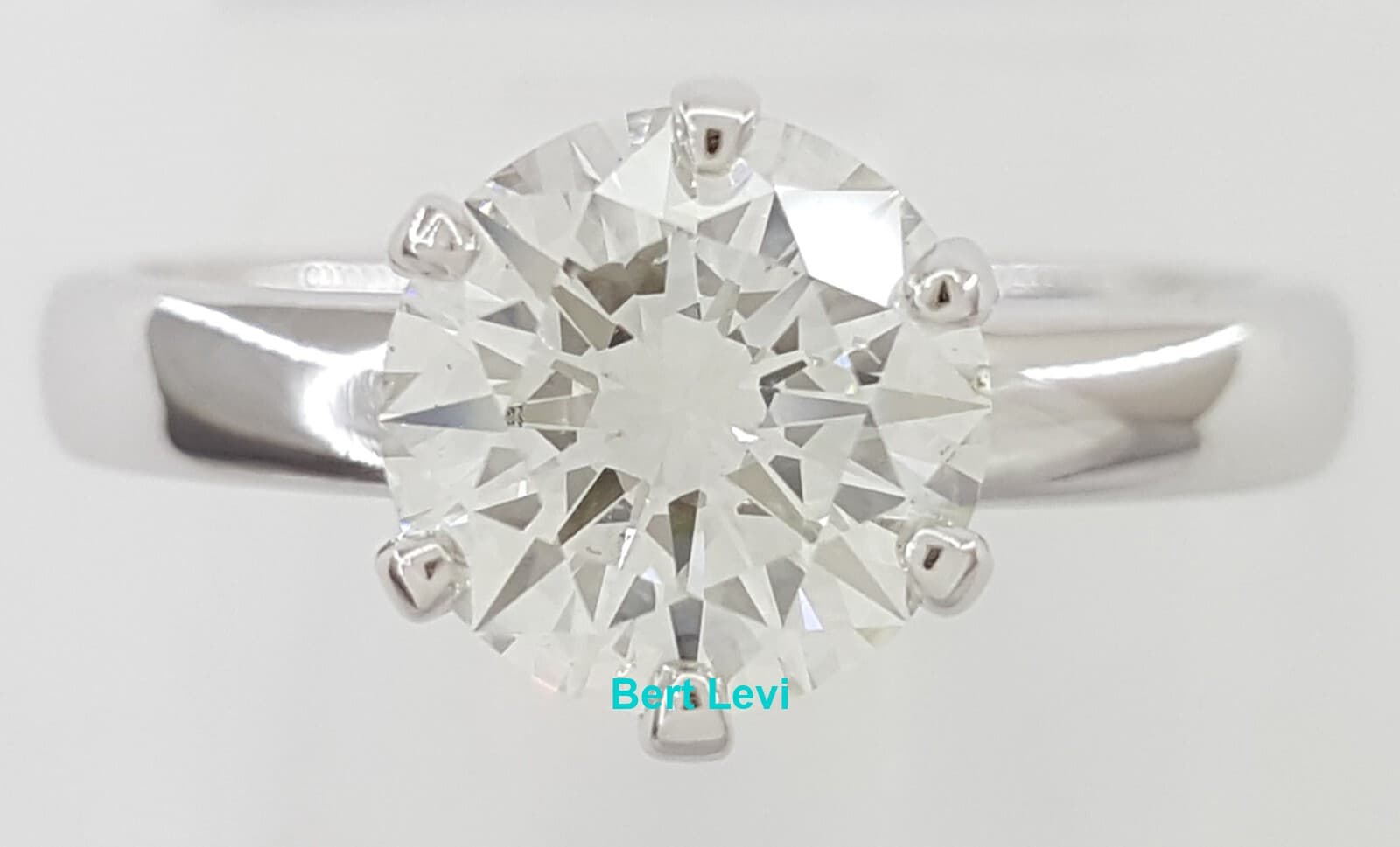 Round Diamond Solitaire Engagement Ring 1.51 ct 3EX Cut Platinum