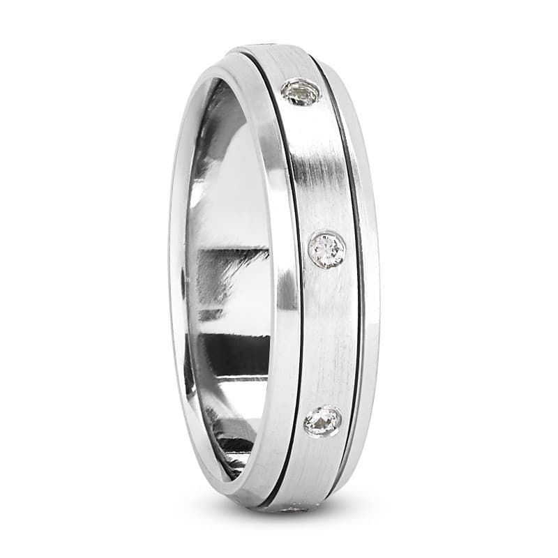 Ladies 14KT White Gold Platinum Traditional Wedding Band DB1142-RD