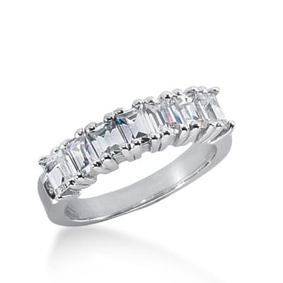 Ladies 14KT White Gold Platinum Diamond Wedding Band WB208-5