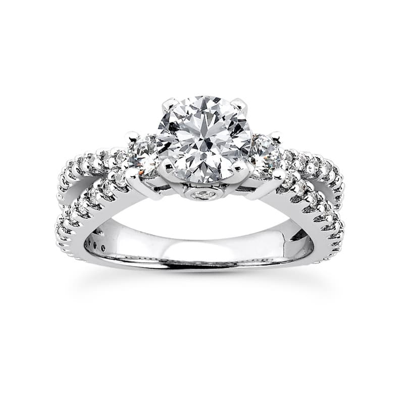 Ladies 14KT White Gold Platinum Fancy Engagement Ring ENR7321