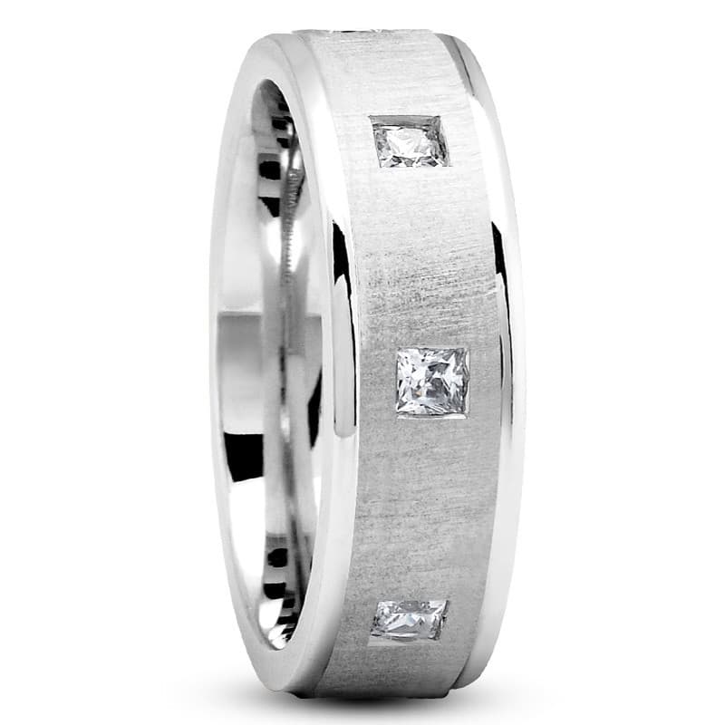 Ladies 14KT White Gold Platinum Traditional Wedding Band DBM107-5-PR