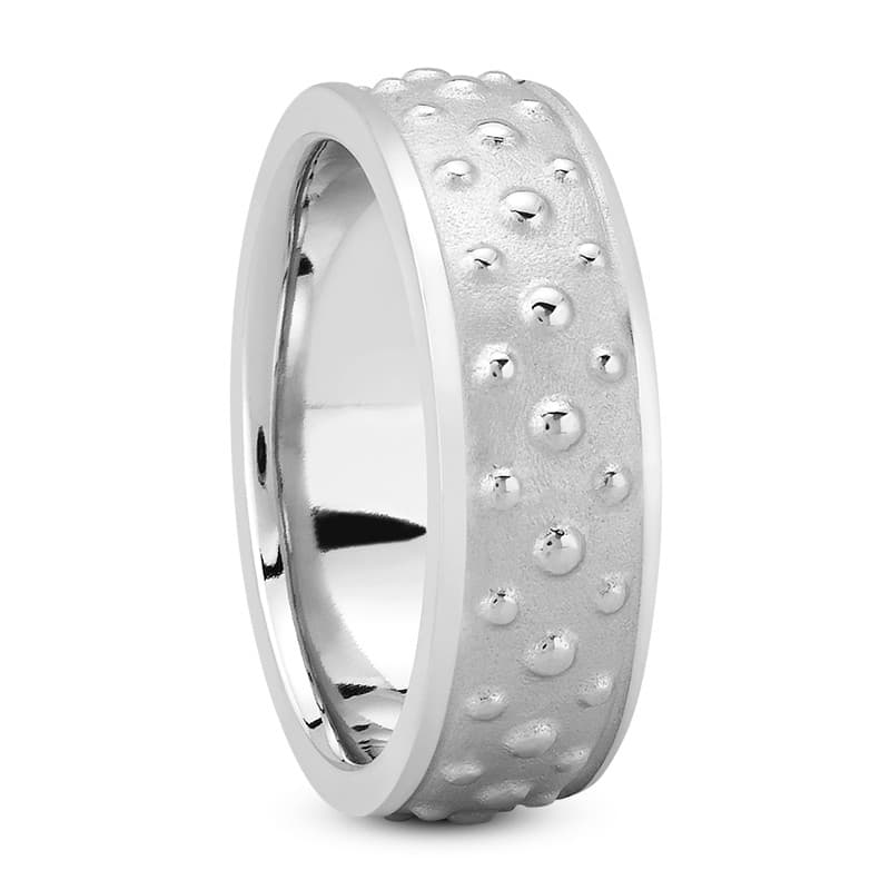 Mens 14KT White Gold Platinum Traditional Wedding Band M385