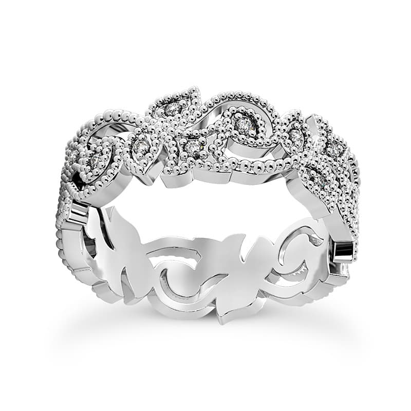Ladies 14KT White Gold Platinum Eternity Wedding Band EWB525-4