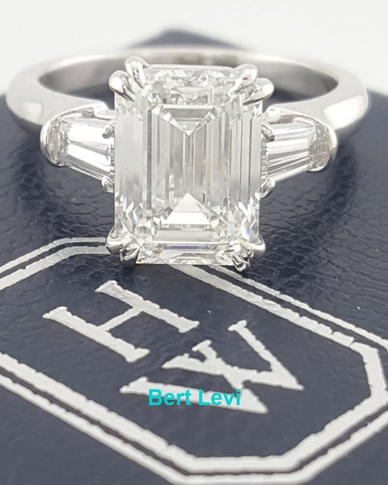 Harry Winston Classic Emerald Cut Diamond Engagement Ring 4.03 ct Retail $190K