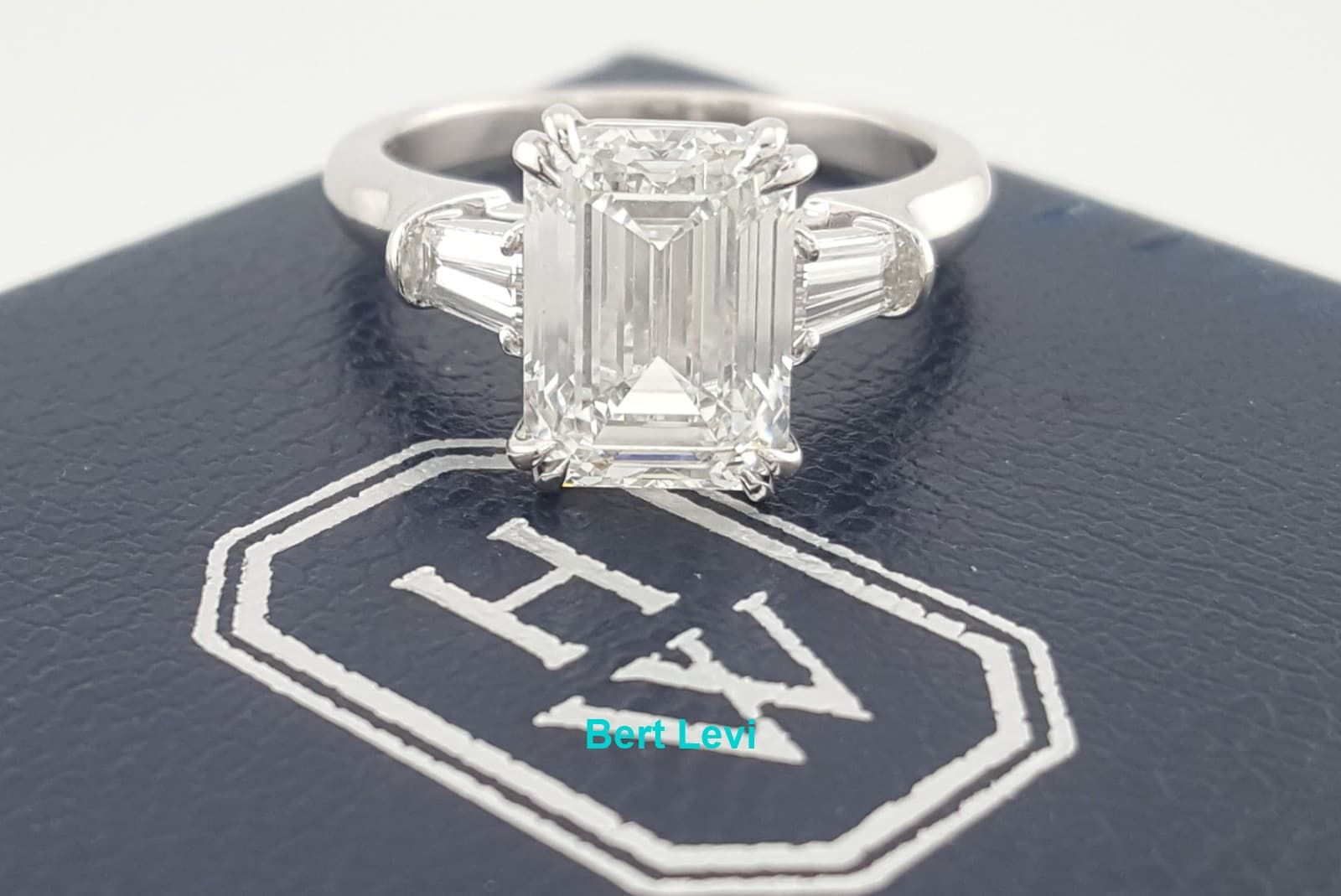 Harry Winston Classic Emerald Cut Diamond Engagement Ring 4.03 ct Retail $190K