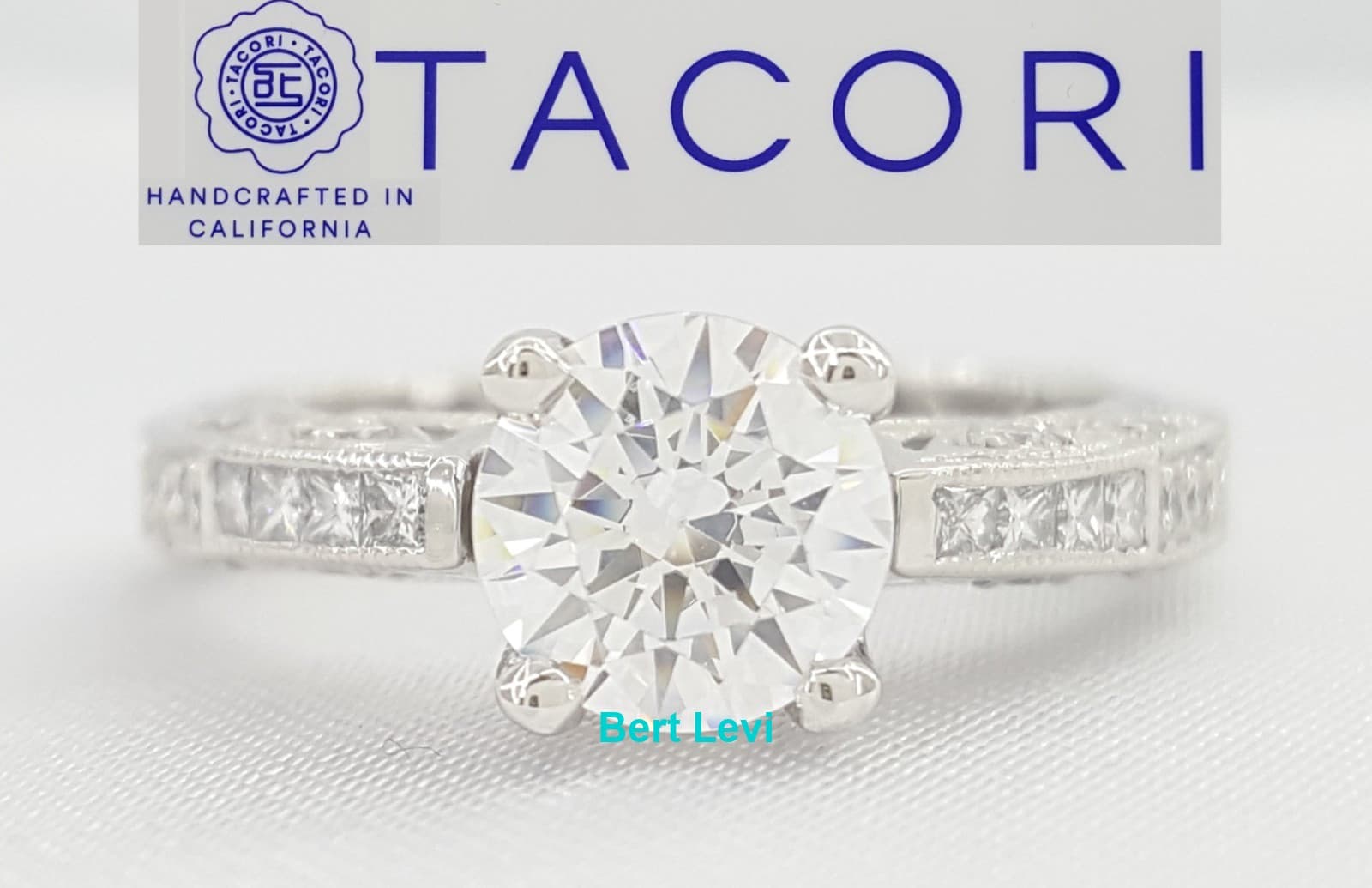 Tacori Platinum Semi-Mount Diamond Engagement Ring 0.3 ct Rtl $4,520