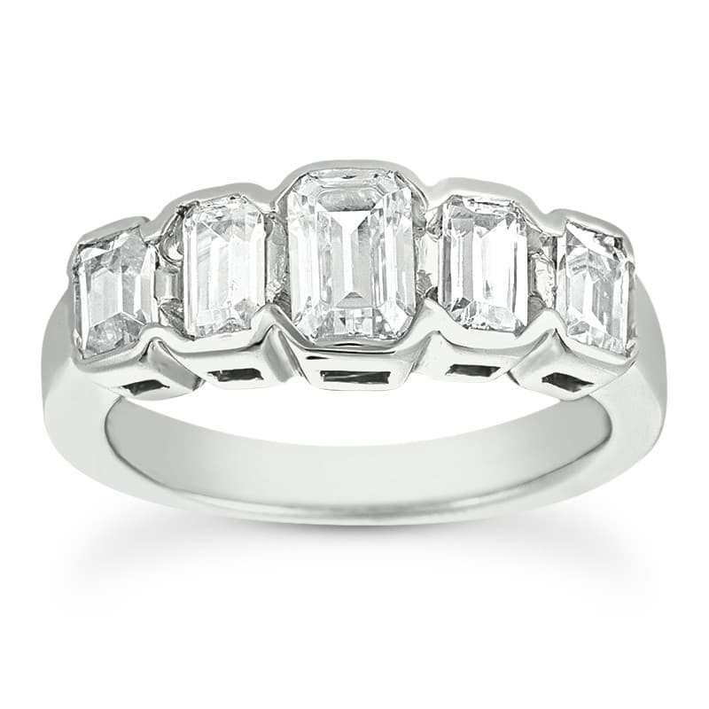 Ladies 14KT White Gold Platinum Diamond Wedding Band WB1083