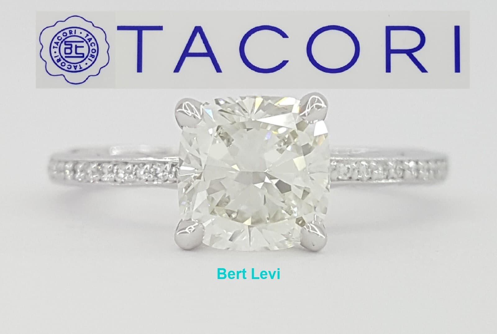 TACORI Sculpted Crescent 41-15 1.26 ct Cushion Diamond Engagement Ring GIA $11K