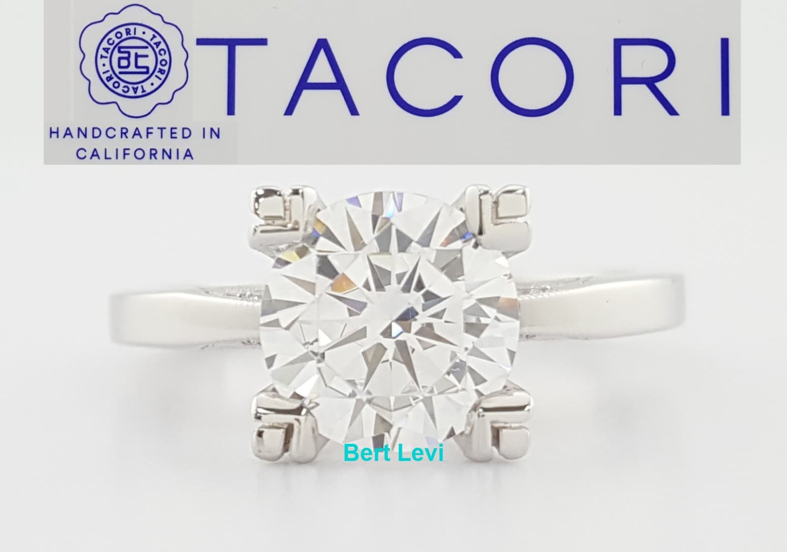 Simply Tacori Semi-Mount 2584RD Diamond Platinum Engagement Ring Rtl $2,890