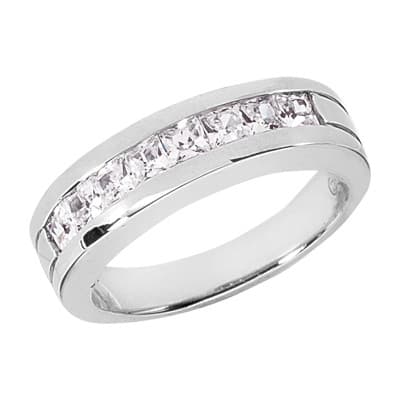 Mens 14KT White Gold Platinum Wedding Band MR1030