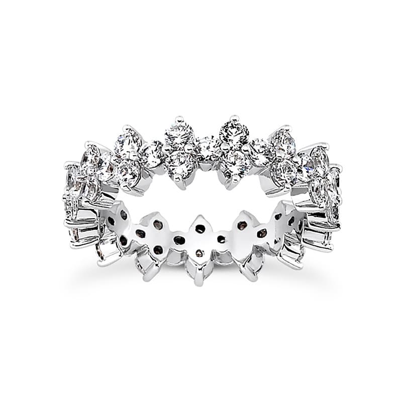 Ladies 14KT White Gold Platinum Eternity Wedding Band EWB462-3-4