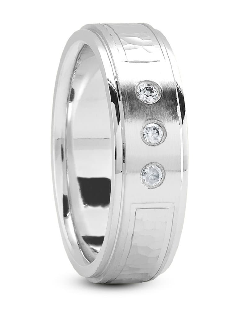 Ladies 14KT White Gold Platinum Traditional Wedding Band DB1021-7-RD