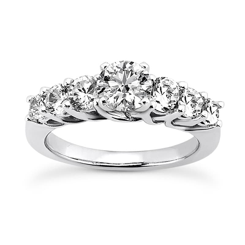 Ladies 14KT White Gold Platinum Fancy Engagement Set ENS847-A
