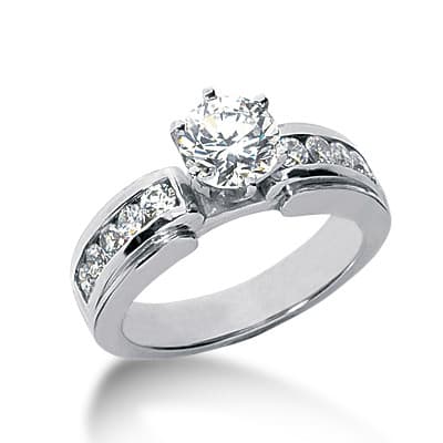 Ladies 14KT White Gold Platinum Fancy Engagement Ring ENR6691