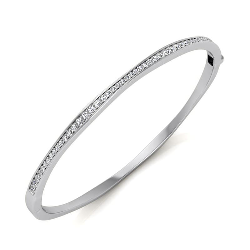 Ladies 14KT White Gold Platinum Bangle BGL226-7