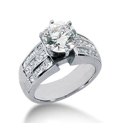 Ladies 14KT White Gold Platinum Fancy Engagement Ring ENR1040