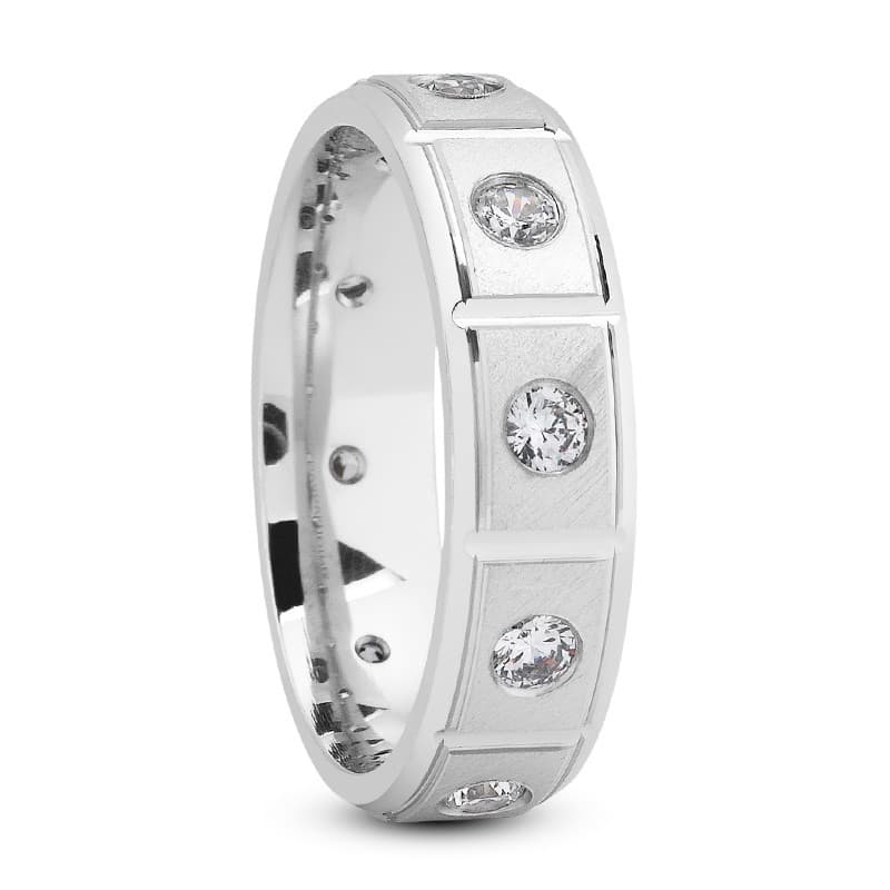 Ladies 14KT White Gold Platinum Traditional Wedding Band DB1252