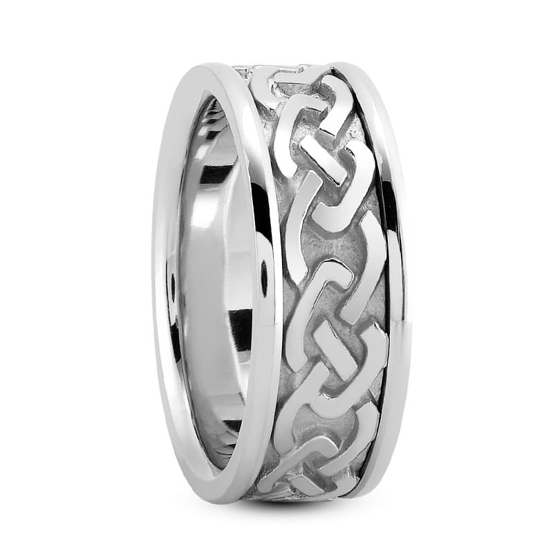 Ladies 14KT White Gold Platinum Traditional Wedding Band HM220