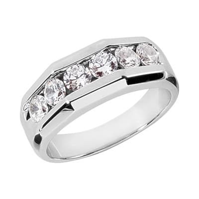 Mens 14KT White Gold Platinum Wedding Band MR1190