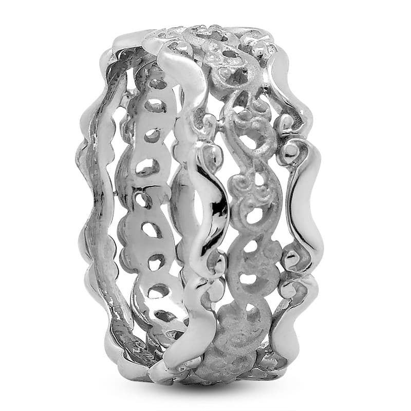 Mens 14KT White Gold Platinum Traditional Wedding Band M398
