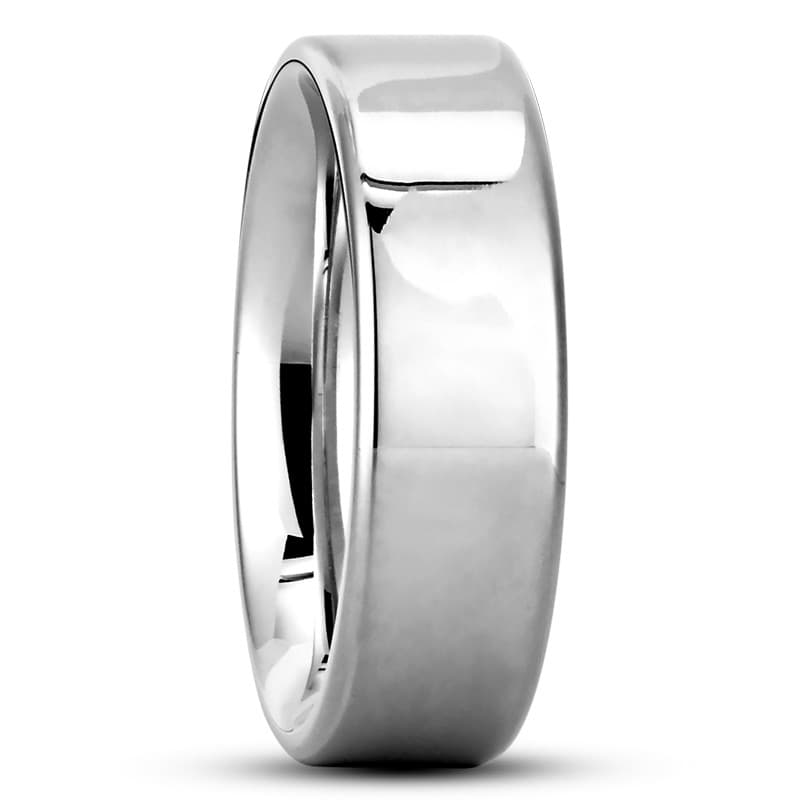 Ladies 14KT White Gold Platinum Traditional Wedding Band EF