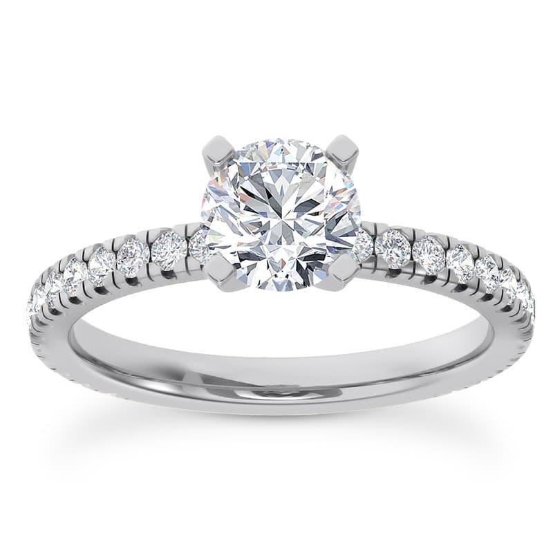 Ladies 14KT White Gold Platinum Engagement Rings ENR4103-1