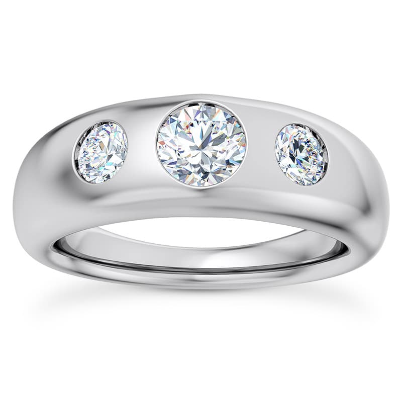 Mens 14KT White Gold Platinum Wedding Band MR1466