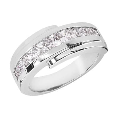 Mens 14KT White Gold Platinum Wedding Band MR1230