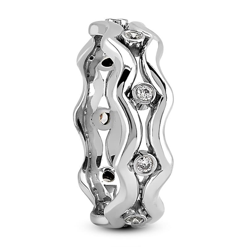 Ladies 14KT White Gold Platinum Traditional Wedding Band DB1234