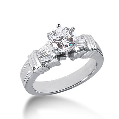 Ladies 14KT White Gold Platinum Fancy Engagement Ring ENR2966
