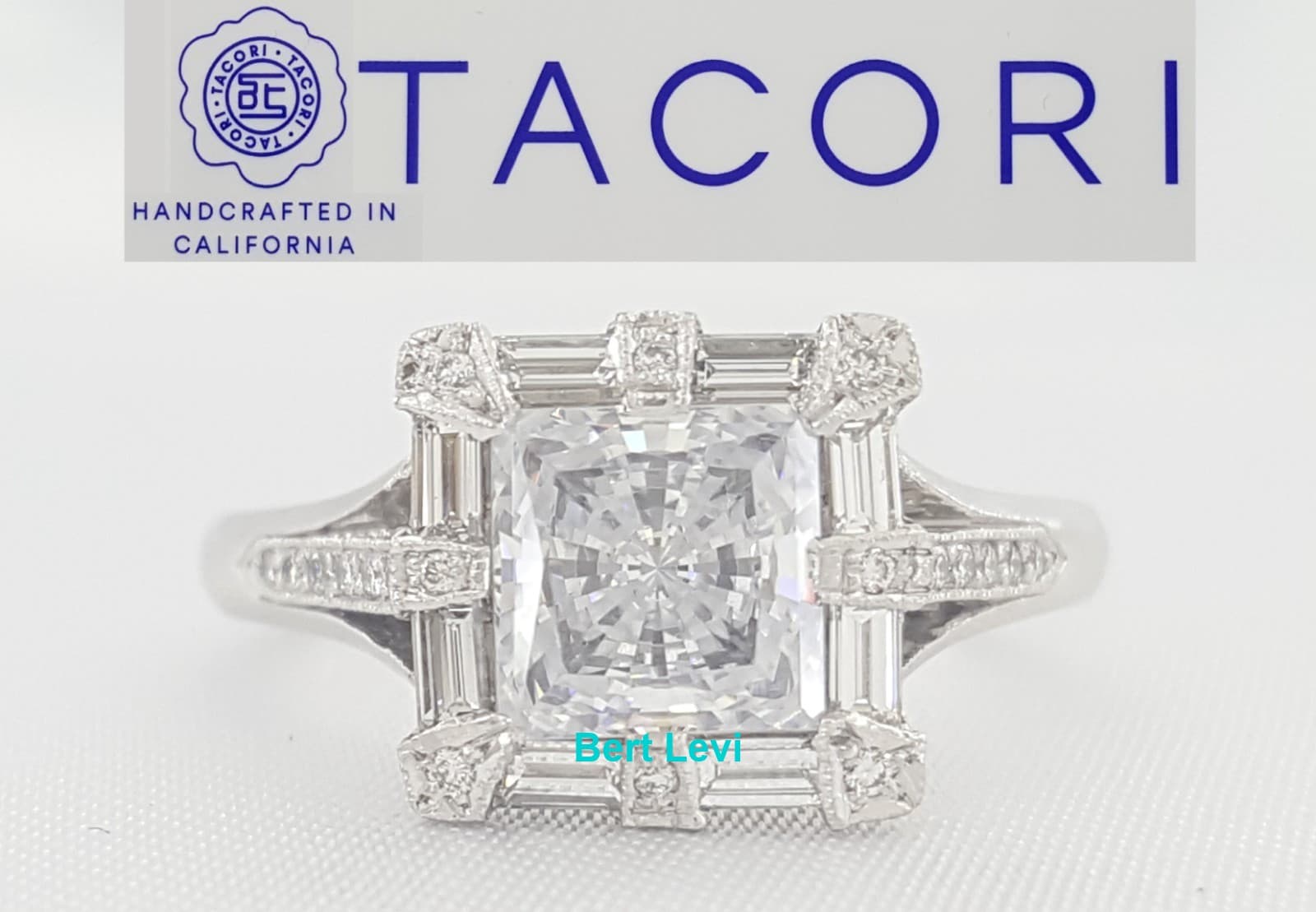 Tacori 18k White Gold Semi-Mount Diamond Engagement Ring 0.68 ct Retail $5,940
