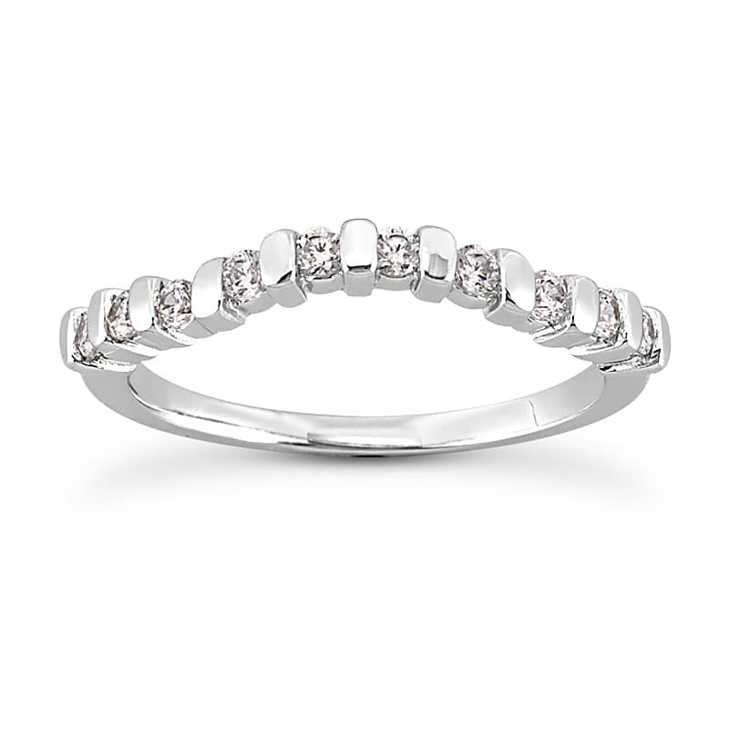 Ladies 14KT White Gold Platinum Diamond Wedding Band WB5311