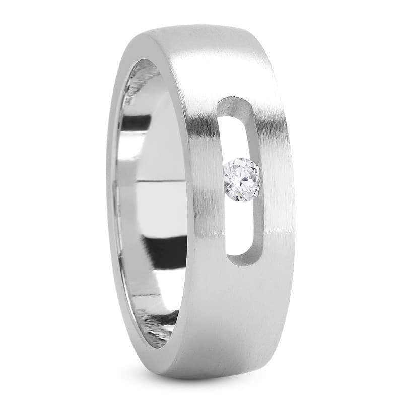 Ladies 14KT White Gold Platinum Traditional Wedding Band DB1081-7-RD