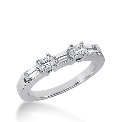 Ladies 14KT White Gold Platinum Diamond Wedding Band WB1972