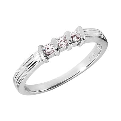 Ladies 14KT White Gold Platinum Wedding Band Set WBS242-G