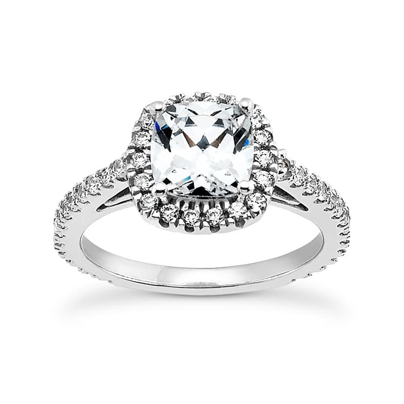 Ladies 14KT White Gold Platinum Engagement Sets ENS1941-A