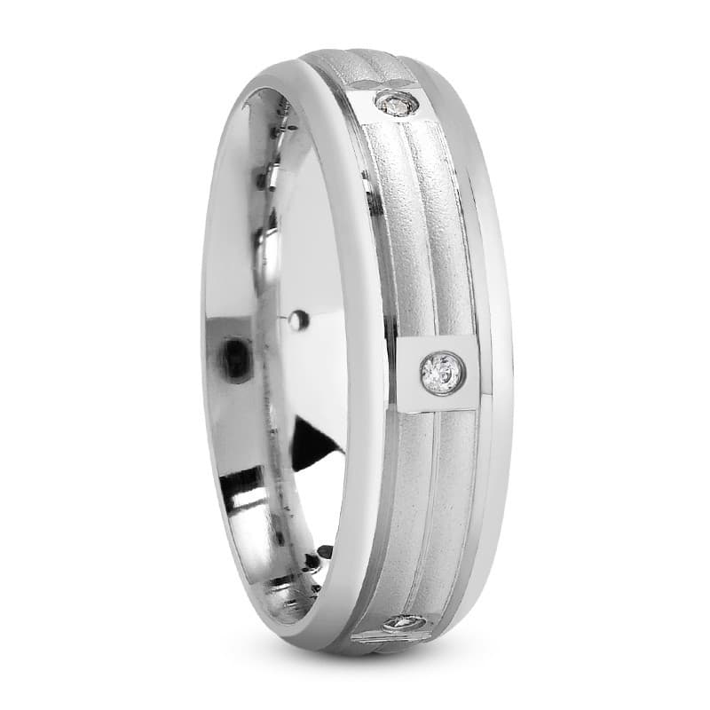 Ladies 14KT White Gold Platinum Traditional Wedding Band DB1047-RD
