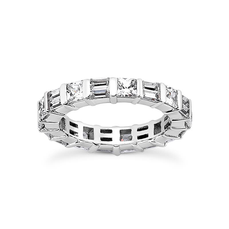 Ladies 14KT White Gold Platinum Eternity Wedding Band EWB219-4