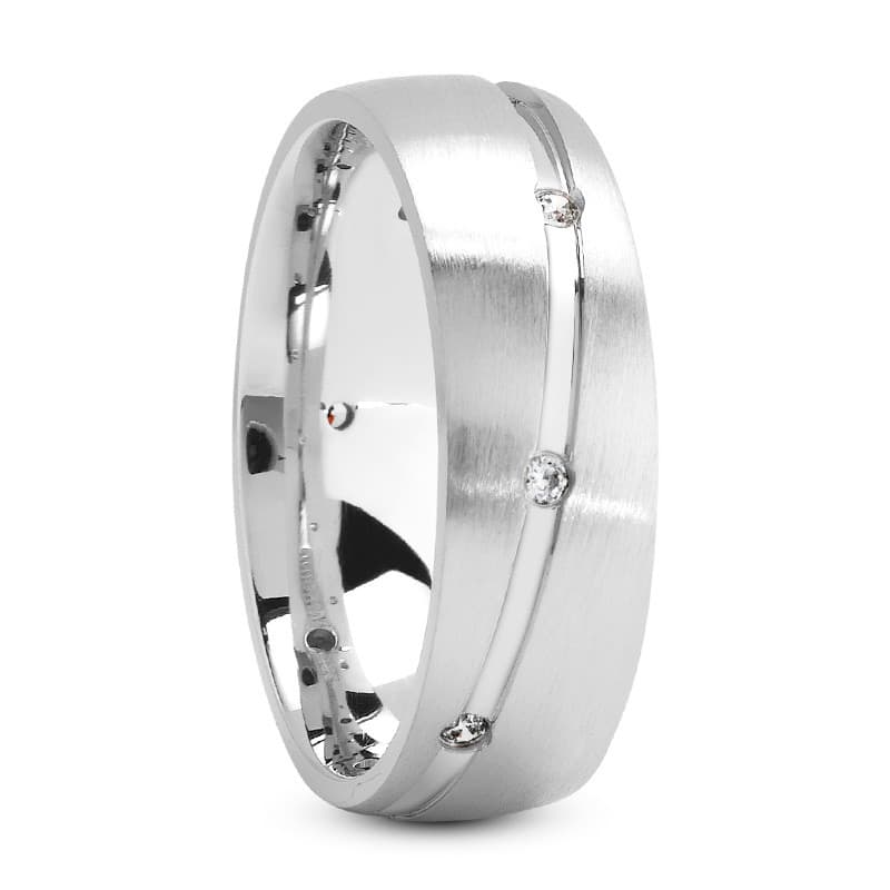 Ladies 14KT White Gold Platinum Traditional Wedding Band DB1158-RD