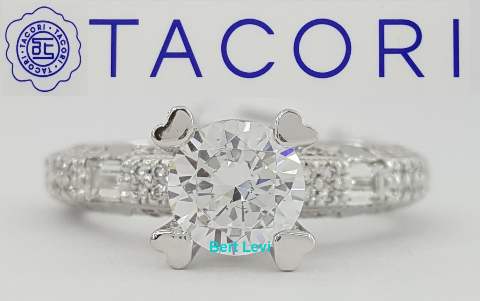 0.62 ct TACORI Crescent Platinum Semi-Mount Diamond Engagement Ring Rtl $7,500