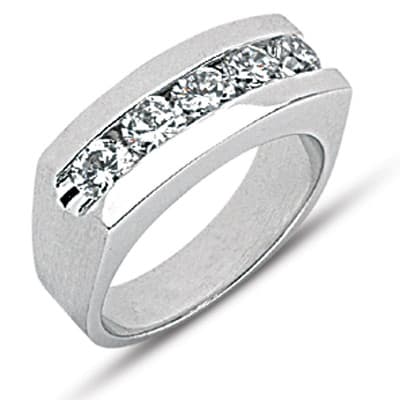 Mens 14KT White Gold Platinum Wedding Band MR1395