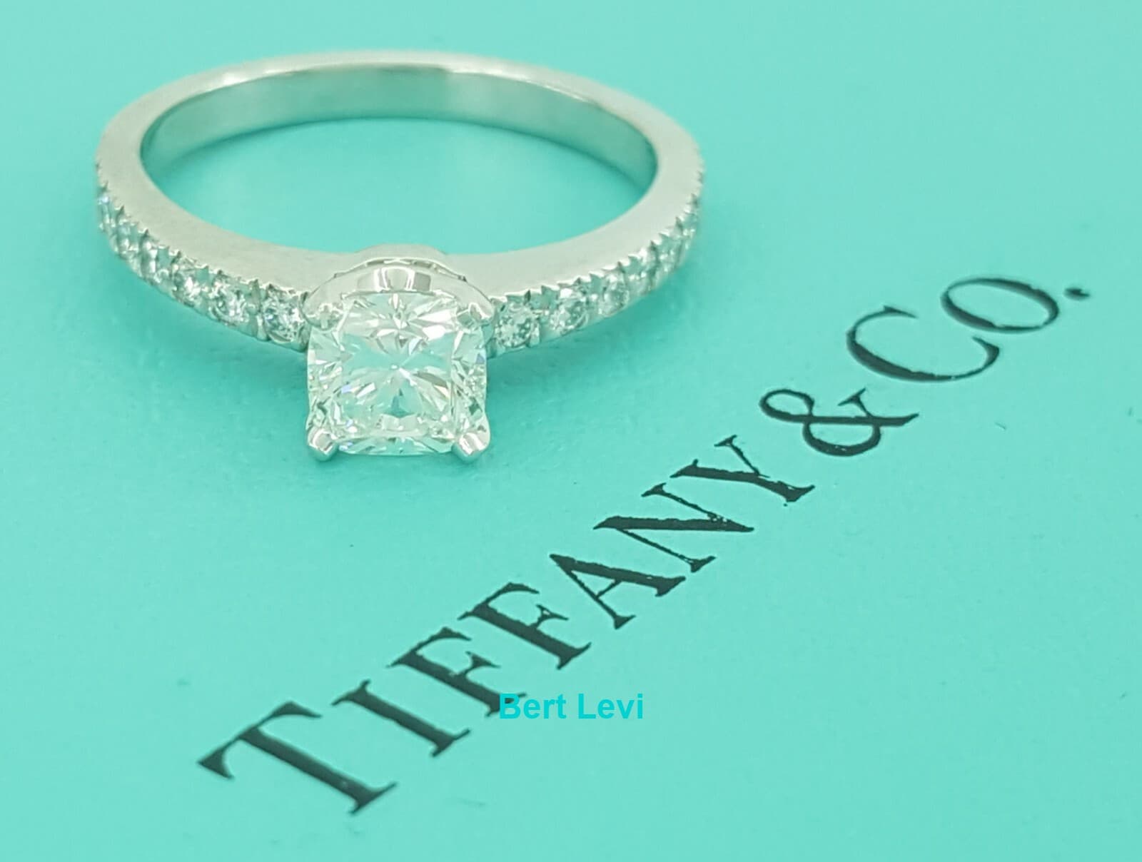 Tiffany & Co Platinum NOVO Cushion Diamond Engagement Ring 0.65 ct H/VS2 $5,200