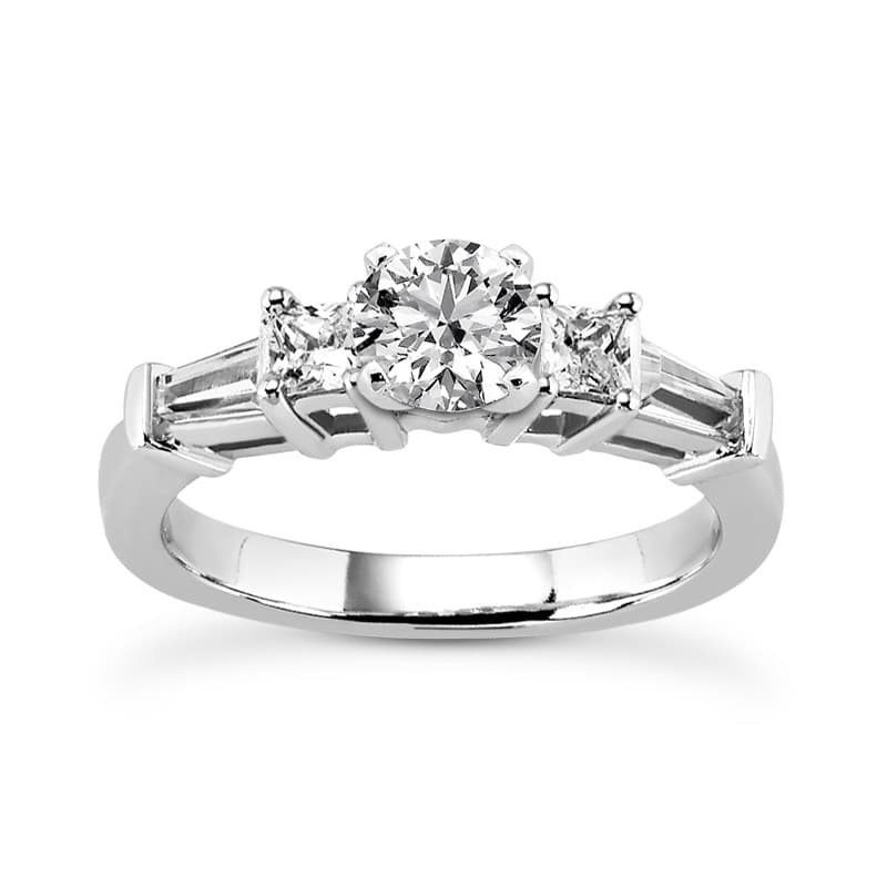 Ladies 14KT White Gold Platinum Fancy Engagement Ring ENR2784