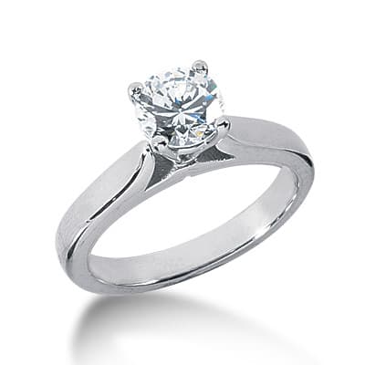 Ladies 14KT White Gold Platinum Solitaires Engagement Ring ENR2030